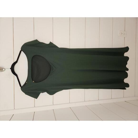 NWT Isaac Mizrahi XXL deep green stretchy midi dress - Picture 2 of 5